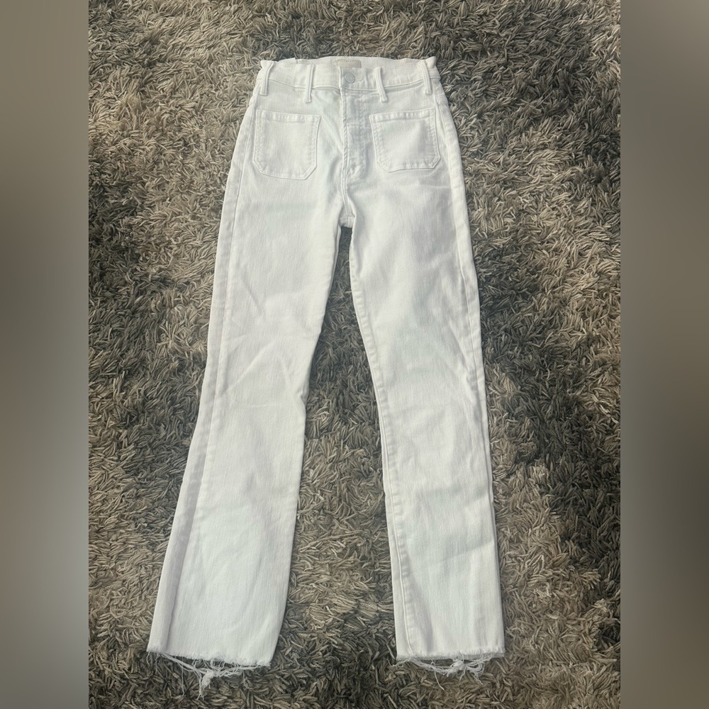 MOTHER The Hustler Patch Pocket Jeans White